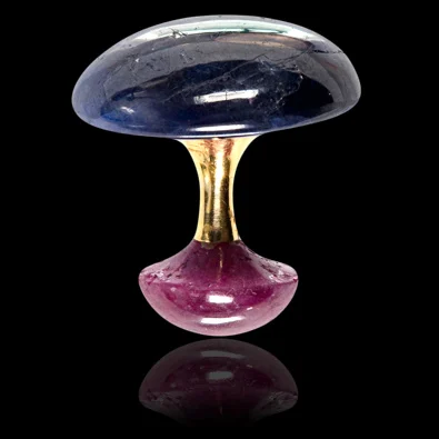 Sapphire blue yellow gold